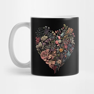 Botanical love heart Mug